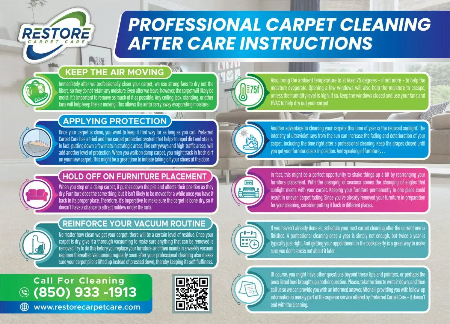 professional carpet cleaning instructions infographics